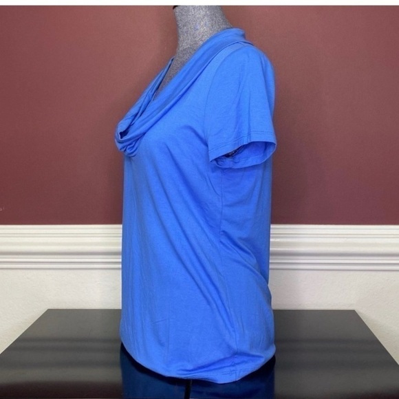 NWT Talbots blue cowl neck short sleeve blouse M women new with tag top … - Picture 3 of 4